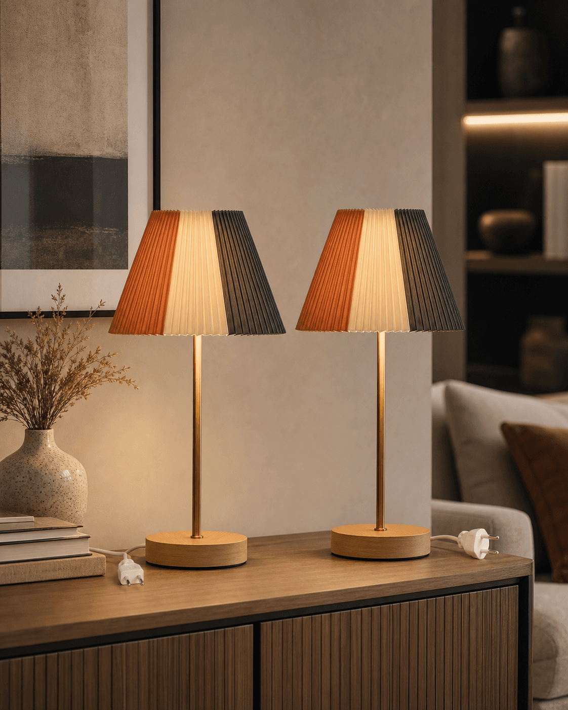 Pleated Tricolour LED Table Lamp | US & EU Plugs product image