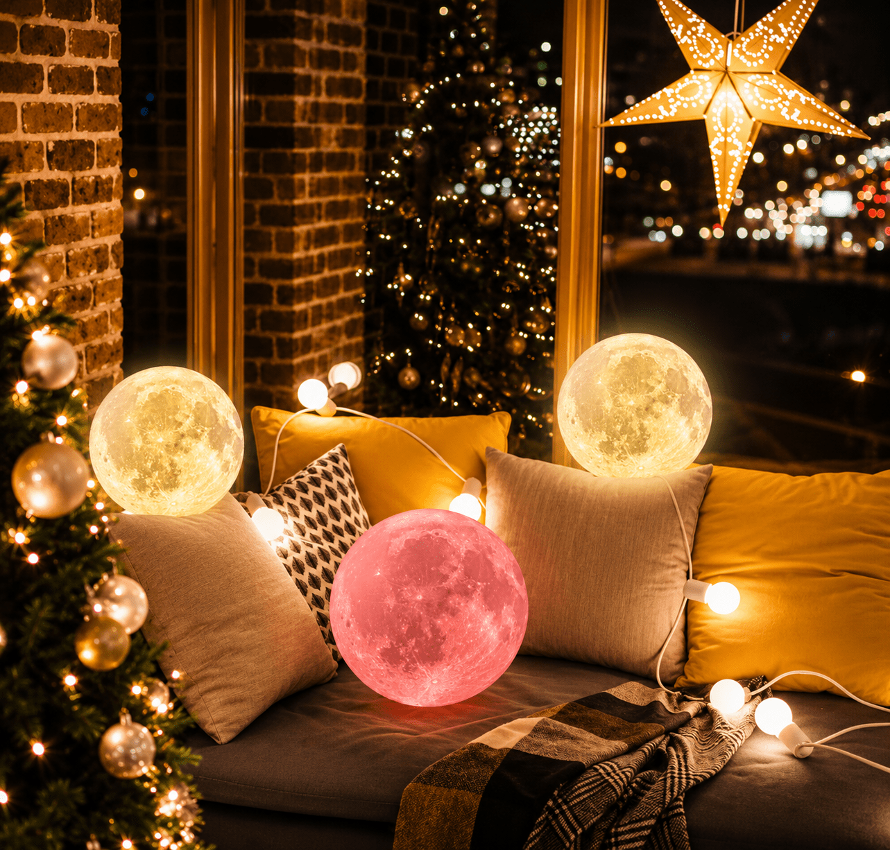 3D Moon Night Light – 16 - Colour LED Lunar Lamp with Wooden Stand - Lumière HomeNight Light