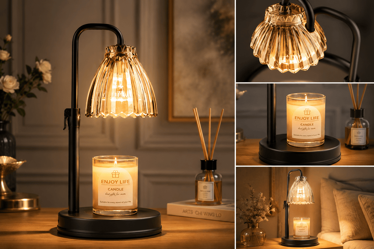 Candle Warmer Lamp with Timer & Dimmer – Adjustable Height - Lumière HomeHome Decor