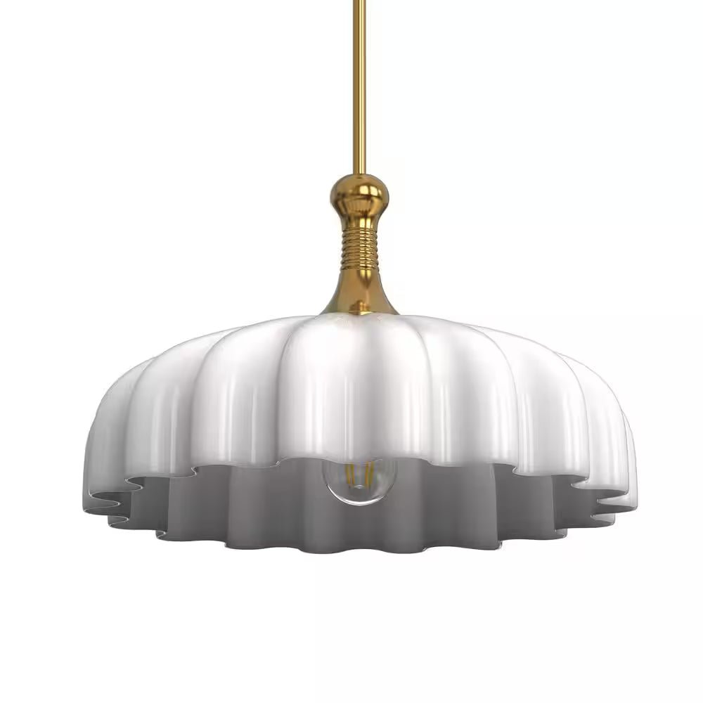 Gold Glass Pendant Light – 1 - Light Minimalist Ceiling Lamp - Lumière HomePendant Light