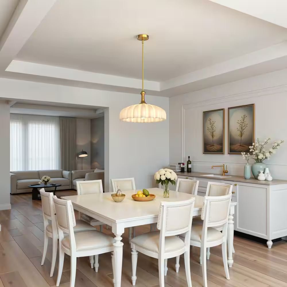 Gold Glass Pendant Light – 1 - Light Minimalist Ceiling Lamp - Lumière HomePendant Light