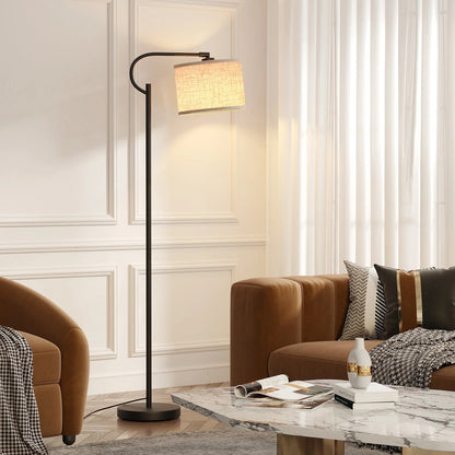 Modern Arc Floor Lamp – 63" Dimmable Standing Lamp with Linen Shade - Lumière HomeFloor Lamp