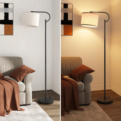 Modern Arc Floor Lamp – 63" Dimmable Standing Lamp with Linen Shade - Lumière HomeFloor Lamp