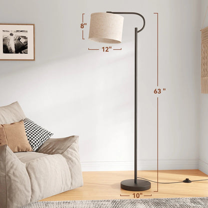 Modern Arc Floor Lamp – 63" Dimmable Standing Lamp with Linen Shade - Lumière HomeFloor Lamp