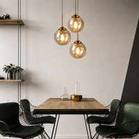 Nordic Glass Pendant Lamp – 3 - Head LED Chandelier - Lumière HomePendant Light