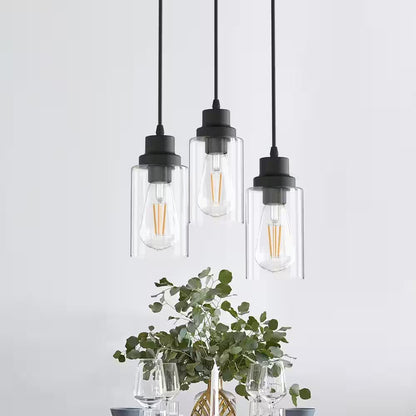 Vintage 3 - Light Black Glass Pendant Light – Cluster Ceiling Fixture - Lumière HomePendant Light